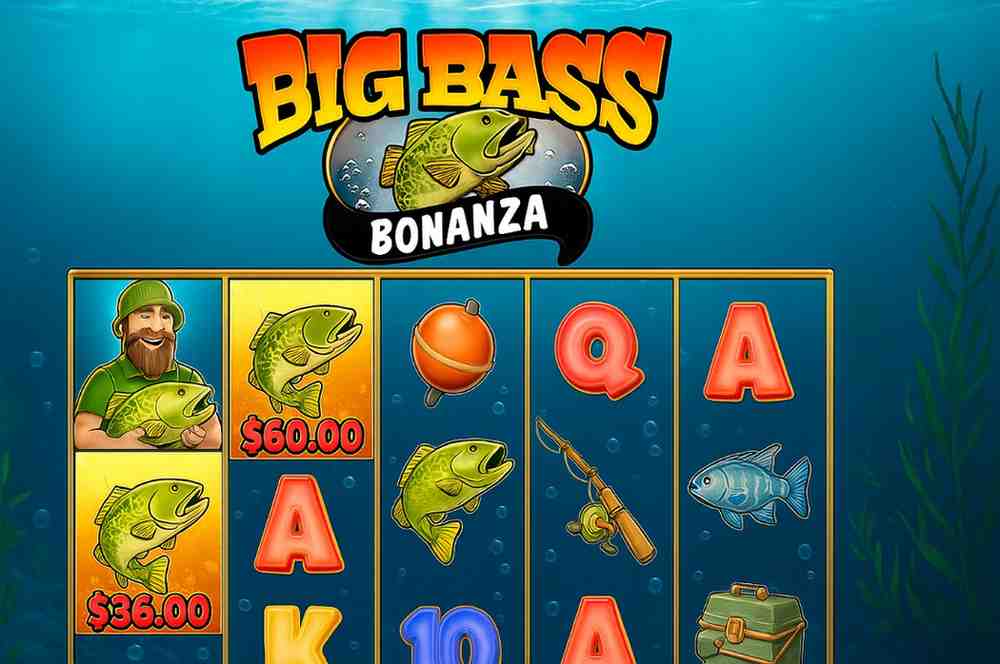 Interface de Big Bass Bonanza no aplicativo da 55DD Cassino